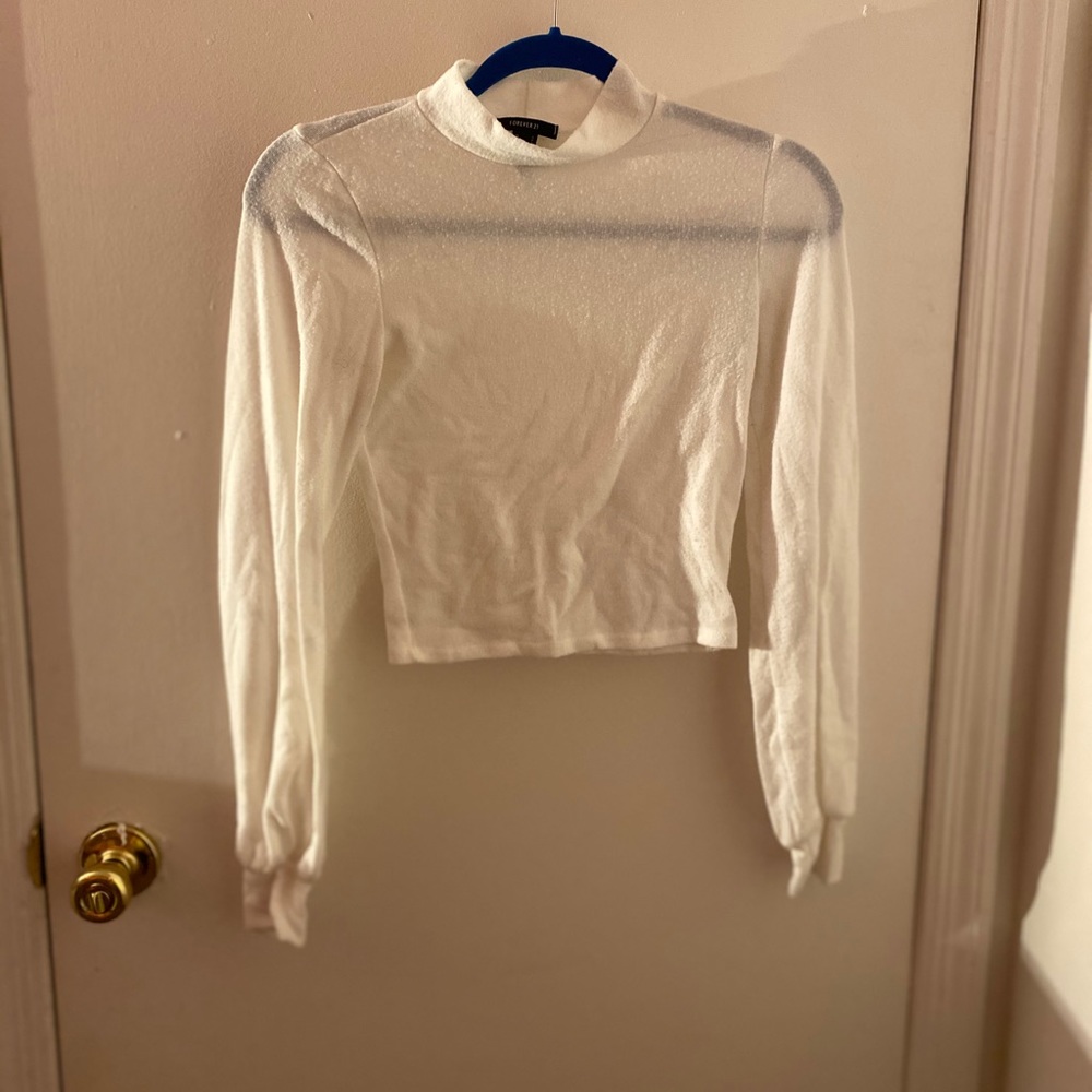 Forever 21 White Turtleneck Top